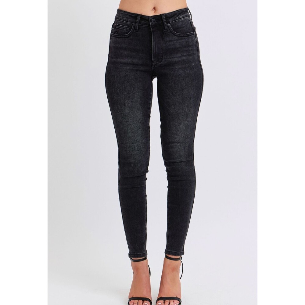 Judy Blue Mid Rise Black Tummy Control Skinny Size 5 NWT